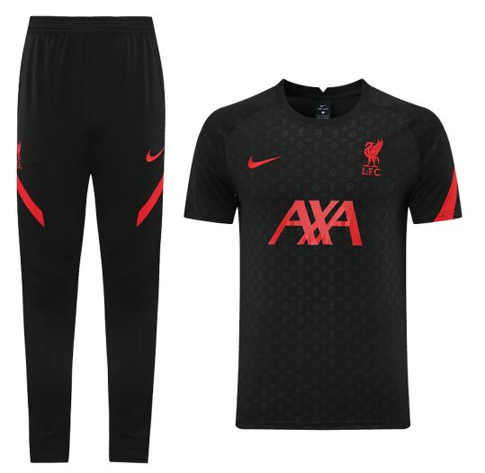 2021/22 Liverpool Black Training Kits Shirt with Pants